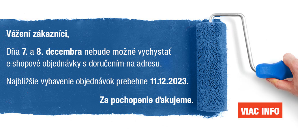 Banner s oznamom o vychystávaní objednávok k 7.12. a 8.12. 2023