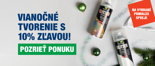 Banner s produktmi Primalex Spray a tlačidlo s výzvou na akciu